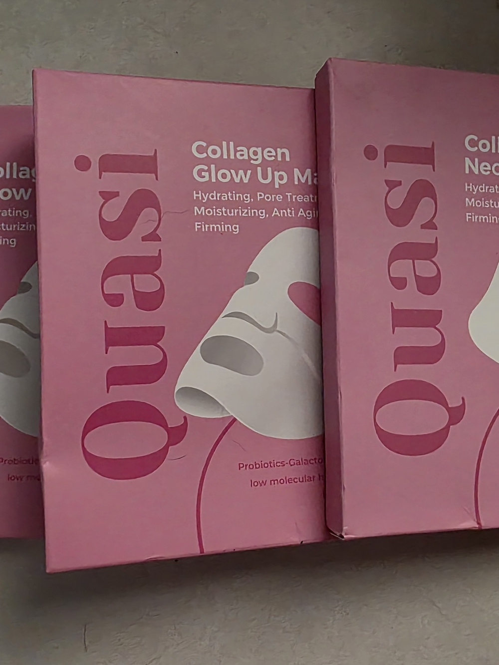 2 Boxes Quasi Collagen Glow Up Mask & 1  Box Neck mask